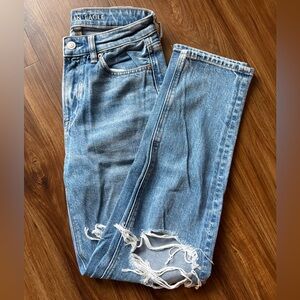 American Eagle Distressed Strigid Mom Jeans